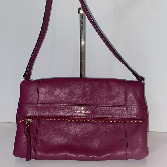 Kate Spade Fremont Place Julian Crossbody Bag - Red Plum Leather GUC - Picture 14 of 15